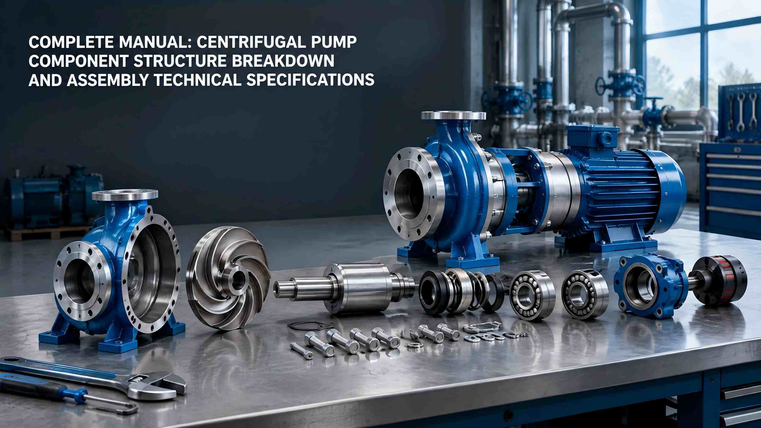 Aufschlüsselung der Komponentenstruktur und Zusammenbau der Kreiselpumpe, technische Spezifikationen