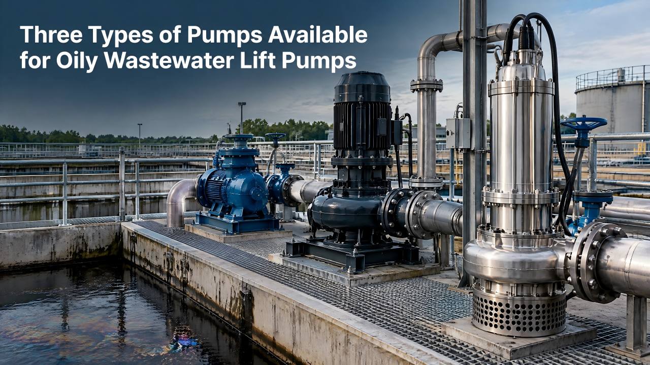 Für Hebepumpen für ölhaltiges Abwasser stehen drei Pumpentypen zur Verfügung
